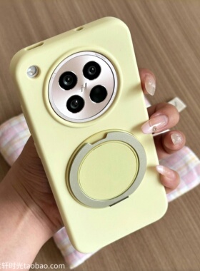 磁吸支点壳O1S旋转金属支架液态硅胶适用vivoX200s手机壳X200Ultra耐脏X200pro肤感奶黄色mini车载一体防摔软