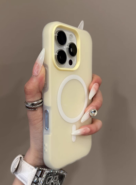 浅奶黄色果冻磁吸二合一适用华为mate70/60pro+手机壳P60肤感Pura70pro+磨砂半透小众雾面硅胶软壳全包防摔女