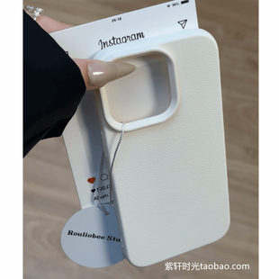 古董白色荔枝皮纹硅胶软壳适用小米14 15手机壳13防滑K70高级K60红米Note13Pro小众12简约11T网红14Ultra纯色