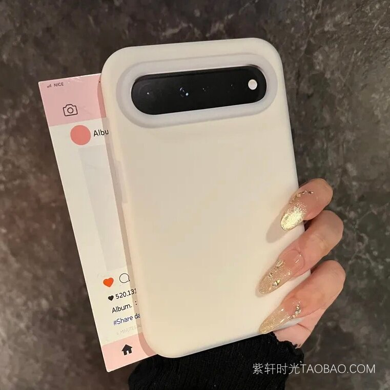 古董白色果冻感液态硅胶适用华为PuraXview手机壳阔直板屏pura80ultra全包pura90防摔mate80pro耐脏70/60网红