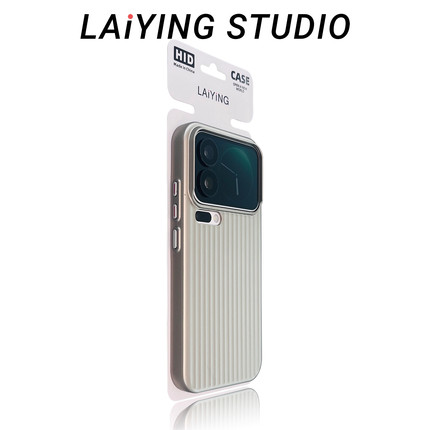 轻薄防摔电镀瓦楞光栅硬壳适用oppoFindx9pro手机壳X8s+钛灰色X7/X8Ultra防滑Reno14pro一加15/13T高级感Ace5