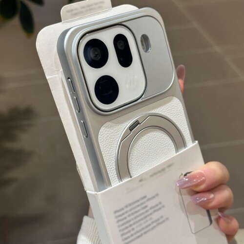 「紫轩时光」360度旋转支架磁吸充电适用oppoFindX9spro手机壳Findx9/X8pro荔枝纹X8Ultra防指纹轻奢情侣防摔