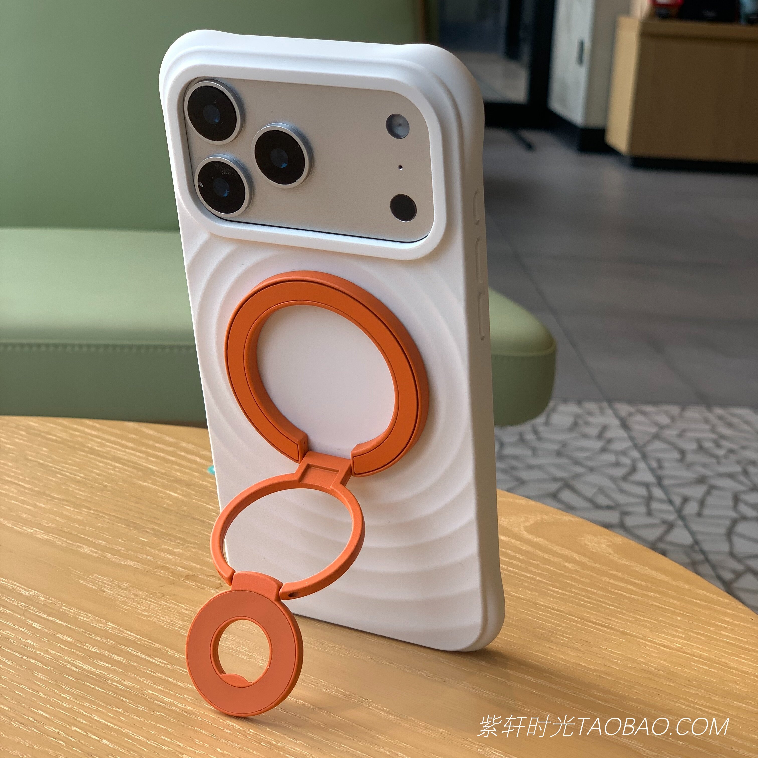 鲜橙色Magsafe双面磁吸金属折叠360度旋转手机支架适用oppoFindx9华为荣耀小米背贴指环扣一加15防摔vivoX300
