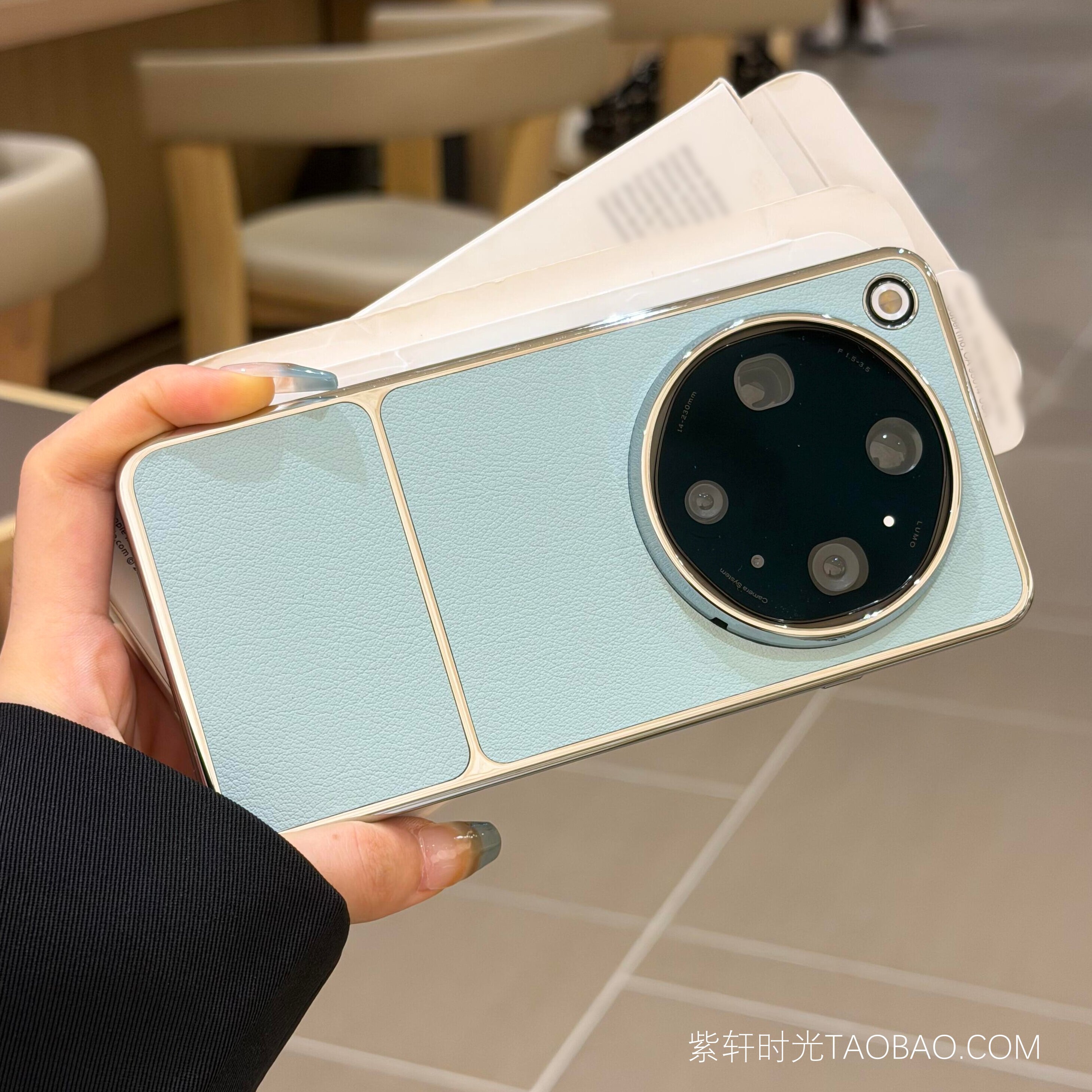 原机感肌理素皮纹拼接磁吸充电适用oppoFindx8ultra手机壳Findx9ultra大孔X9镜头加高X9Spro冷淡风X8S+浅蓝色