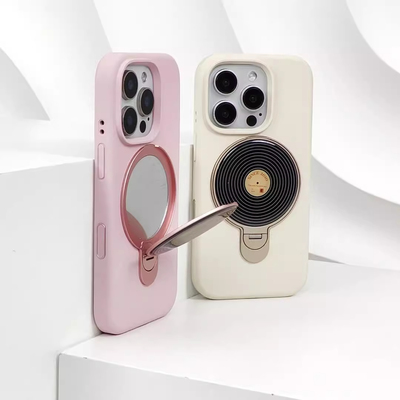 360度支点旋转镜子支架手机壳