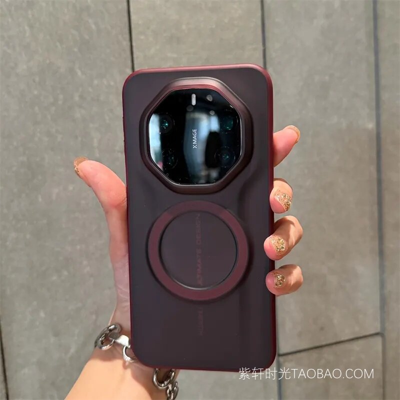 磁吸充电樱桃红适用华为Mate80RS非凡大师手机壳mate90/70pro磨砂防指纹荣耀magic8pro畅享90promax全包防摔