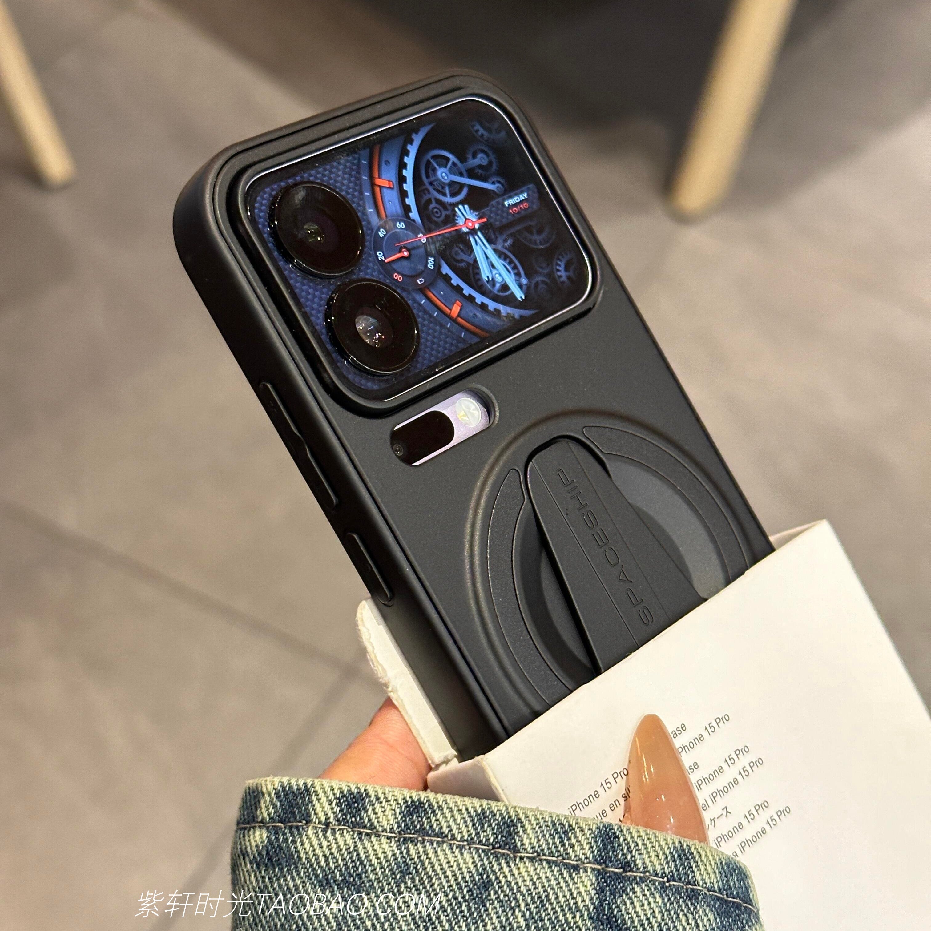 金属电镀磁吸立体支架适用小米17promax手机壳苹果17pro磨砂16/15防指纹14红米K80纯黑色Ultra高级感K70防摔