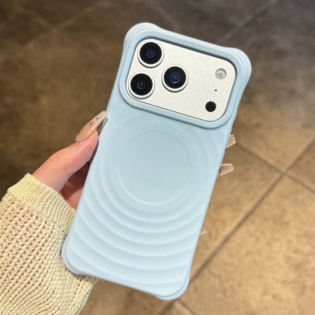 ins高级感波漾液态硅胶磁吸适用小米17promax手机壳xiaomi17pro苹果iPhone17promax奶蓝色16全包15防摔14/13