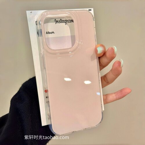 果冻感小众少女粉色适用iphone16pro苹果15promax手机壳16promax简约14/13奶油12樱花粉多巴胺纯色网红糖果色