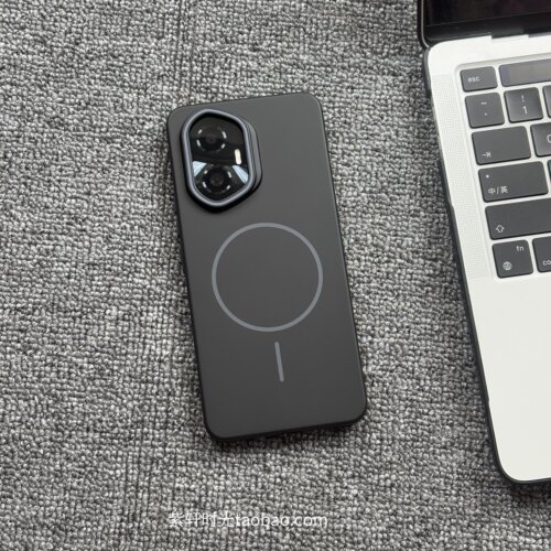 柔润磨砂Beats同款细圈磁吸适用荣耀400/300手机壳200pro玄武黑magic5pro高级100简约90硬壳magic7/6不沾指纹