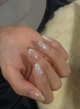 极致手工穿戴甲冰酪樱桃指甲贴片渐变风格色彩闪粉美甲百变爆红款