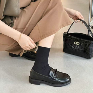 软皮小皮鞋 鞋 子英伦风百搭女款 女JK粗跟单鞋 春秋韩版 2025新款 爆款