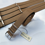 NATO 北约帆布尼龙表带 户外卡其色 18mm20mm22mm24mm 方形扣薄款