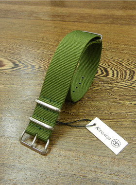 18mm20mm22mm NATO 北约帆布尼龙表带 军绿色 合适水鬼潜水表专用