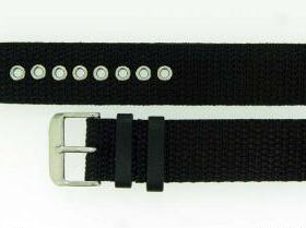 24MM 经典 耐用 防水 帆布尼龙表带 黑色 合户外型 时尚手表