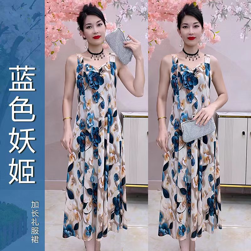 2378款修身连衣裙加长加大女士长裙百搭时尚连衣裙