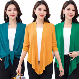 女春秋装 外套外衣上衣初秋线衫 外披肩长袖 短款 外搭开衫 早秋针织衫