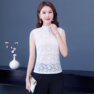 秋冬半高领蕾丝打底衫