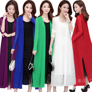 女防晒衫冰丝外搭开衫薄外套配裙子空调衫长款外披肩披风外衣褂子