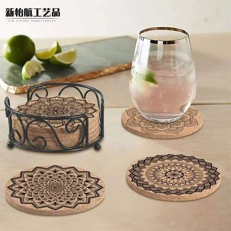 复古圆形软木杯垫家用吸水防滑耐热杯垫曼陀罗隔热垫,节庆用品/礼品,文化创意杯垫/餐垫,淘宝优惠券,粉丝福利购,淘宝优惠卷