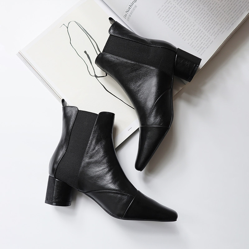 【36 37 39 40 断码福利】法式复古瘦瘦靴 百搭及踝切尔西短靴女