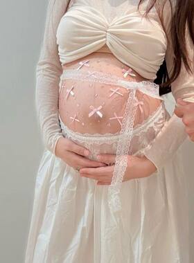 礼服孕妇孕妈咪连衣裙白色孕妇