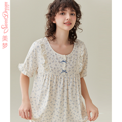 美梦夏季小碎花可爱居家少女睡裙