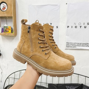 子 2024新款 马丁靴男英伦风高帮防滑百搭工装 靴厚底潮流男士 沙漠鞋