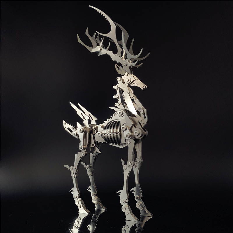 钢魔兽3D立体金属拼图梦麋麋鹿摆件成人高难度拼装模型新年礼物