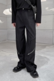 山本暗黑系个性毛边切割拼接明线设计直筒男长裤潮流拉链110P85，男装休闲裤，星座901-1（原C217）