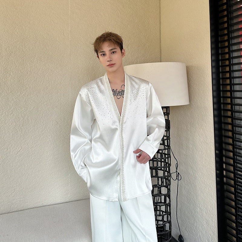 春季新款轻奢高级感镶水钻长袖衬衣中世纪贵族气质衬衫223P125，商品下架区商品下架区，星座901-1（原C217）