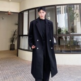 冬季加厚斜纹毛呢长款大衣韩版简约纯色男女风衣百搭雅痞183P195，男装毛呢大衣，星座901-1（原C217）