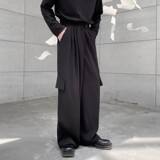 春季新款简约冷淡风直筒阔腿男长裤潮流百搭显气质休闲裤115P75，男装休闲裤，星座901-1（原C217）