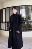冬季加厚斜纹毛呢长款大衣韩版简约纯色男女风衣百搭雅痞183P195，男装毛呢大衣，星座901-1（原C217）
