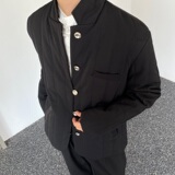冬季中式西服棉衣复古绗缝棉立领简约冷淡风男女棉袄外套191P145，男装棉衣，星座901-1（原C217）