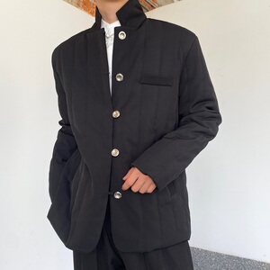 冬季中式西服棉衣复古绗缝棉立领简约冷淡风男女棉袄外套191P145图片