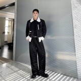 23新款撞色设计翻领男夹克韩版潮流宽松休闲雅痞外套144P135，男装夹克，星座901-1（原C217）