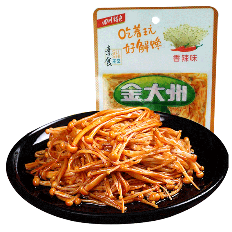 金大州香辣金针菇60g*40袋金大洲下饭菜四川休闲零食小包装包邮