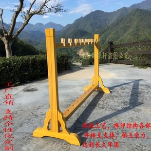 武器械托木架关公刀架红****术棍缨展示架 落十八般兵器架实多孔地式