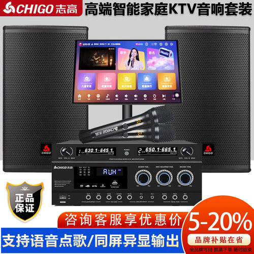 志高12寸家庭ktv点歌机音响套装