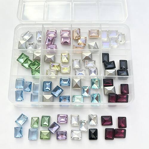 彩色尖底长方八角冰块方钻饰品