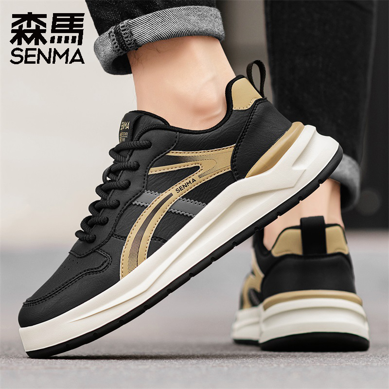 森马厚底运动鞋男2025新款秋季超火黑色百搭潮鞋轻便时尚休闲鞋子