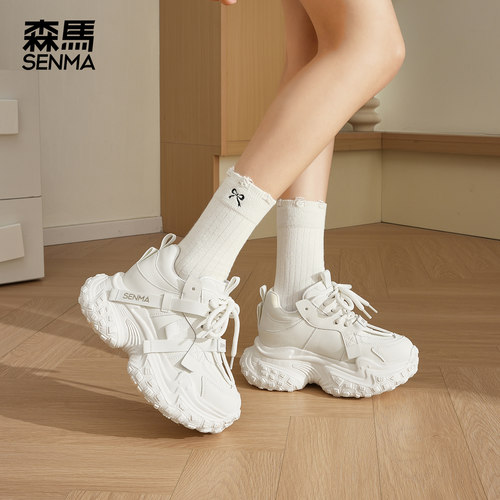 森马内增高厚底老爹鞋女