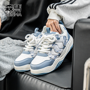 森马厚底板鞋男2026新款美式高街百搭潮鞋软底高级感增高休闲鞋子