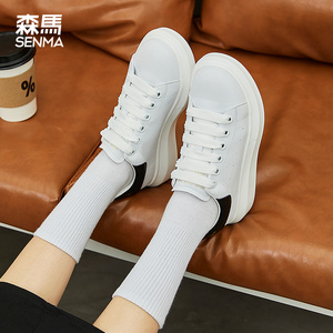 森马小白鞋女厚底增高2026新款透气韩版百搭网红爆款运动休闲板鞋