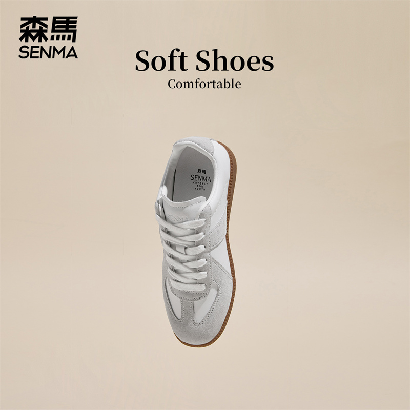 森马复古平底德训鞋女