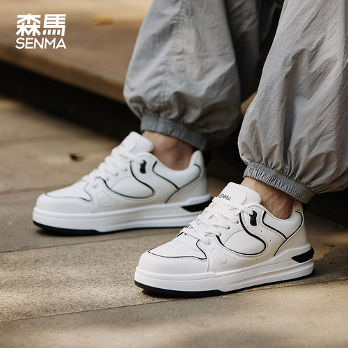 森马情侣板鞋白色休闲鞋