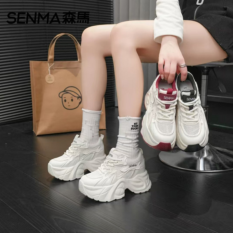 森马网面老爹鞋女2026新款爆款夏季透气百搭厚底增高运动休闲鞋子