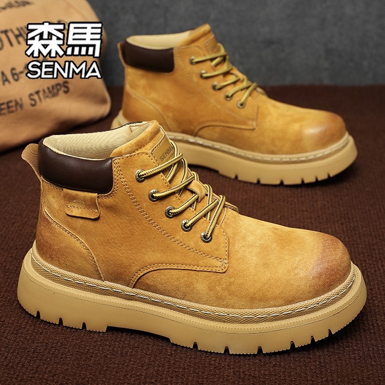 森马马丁靴男款2025冬季爆款新款加绒棉鞋高级感加厚保暖工装靴W
