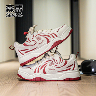 森马厚底板鞋男2026新款爆款增高鞋美式高街复古低帮运动休闲鞋子